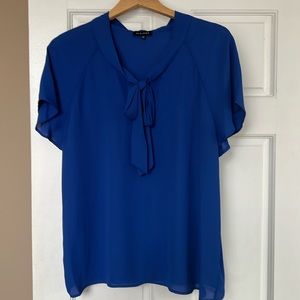 Royal blue blouse with bow